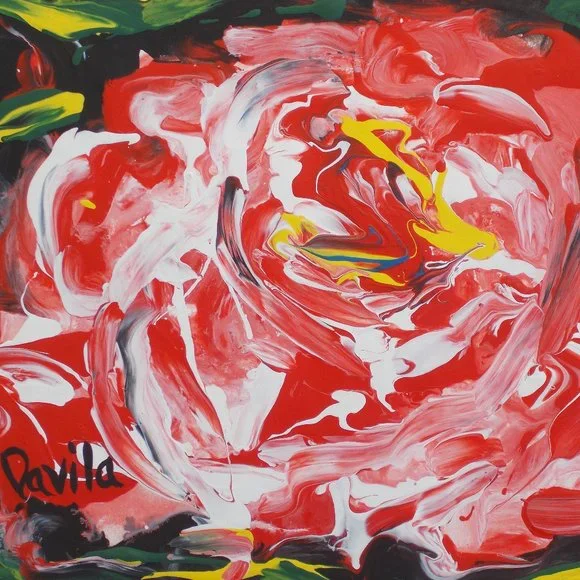 Original "Fairy Rose" acrylic painting by Davila, 8"x10" - Picture 1 of 2